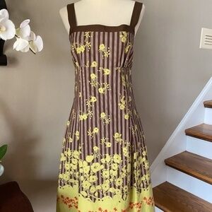 Max and Cleo Brown Floral Sun Dress 2